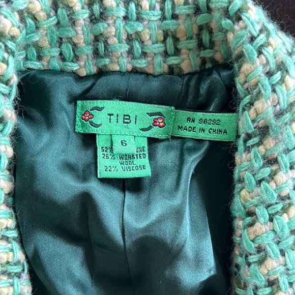 Tibi Green Blazer Tweed Jacket - Picture 2 of 5